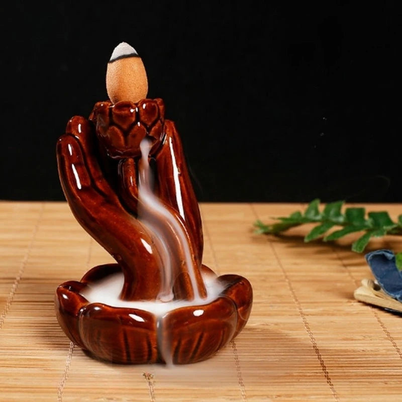 Buddha Hand Backflow Incense Burner – A Serene Little Treasure