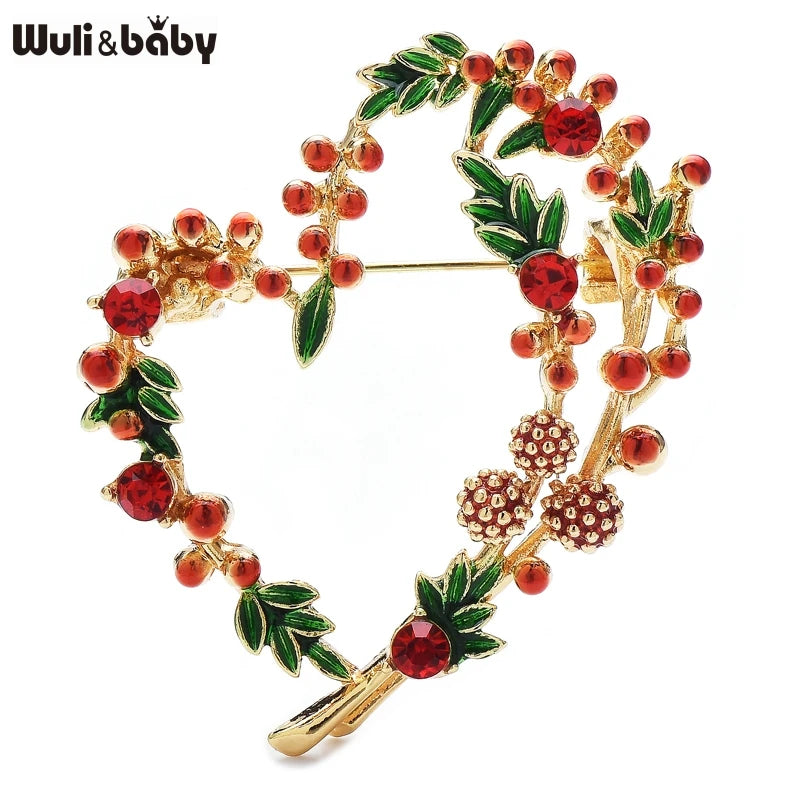 French-Style Fruit & Heart Brooch – A Berry Sweet Little Pin