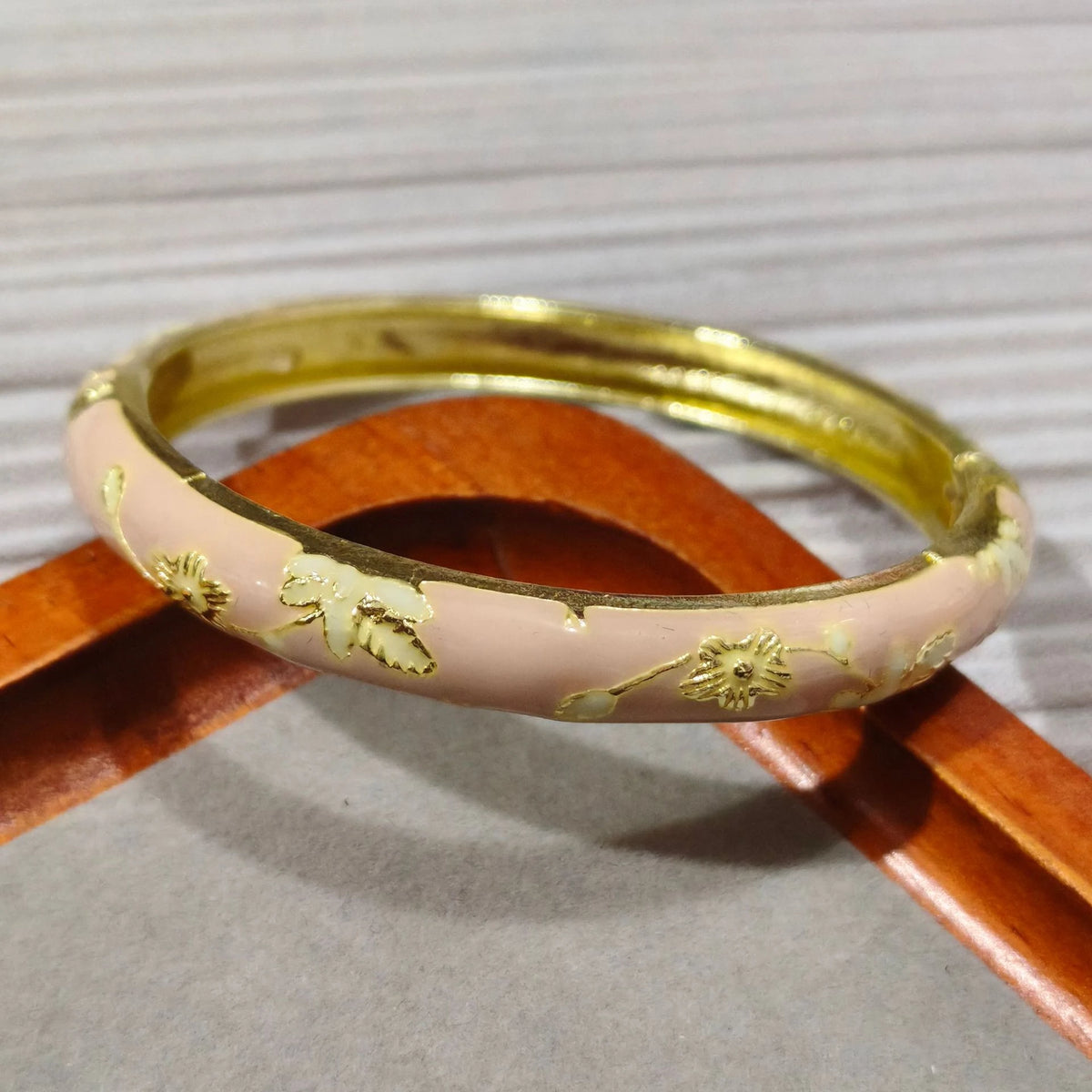 Enamel Peony Bangle — A Blooming Little Treasure