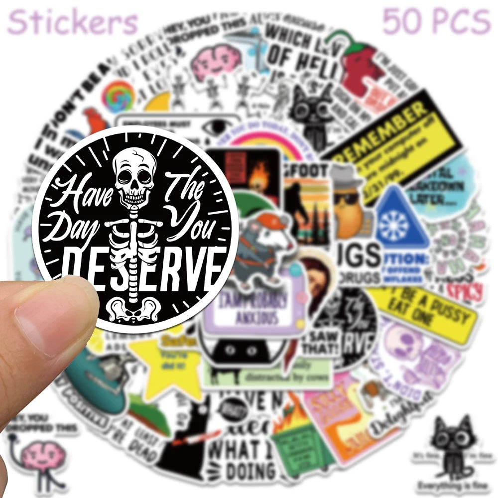 Snarky Meme Stickers, 50-Pack — A Sassy Little Treasure