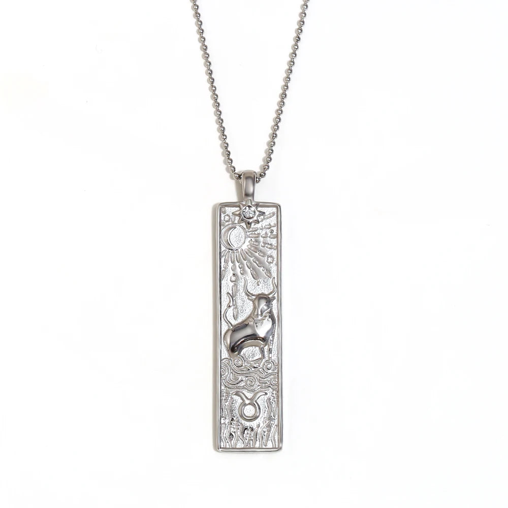 Written in the Stars – Gemini Constellation Pendant Necklace (Silver Tone)