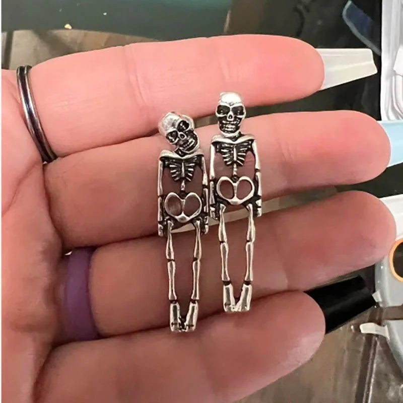 Halloween Skull Skeleton Dangle Earrings – Spooky-Cute Little Dangles for Your Haunted Heart