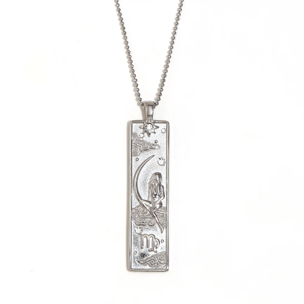 Written in the Stars – Gemini Constellation Pendant Necklace (Silver Tone)
