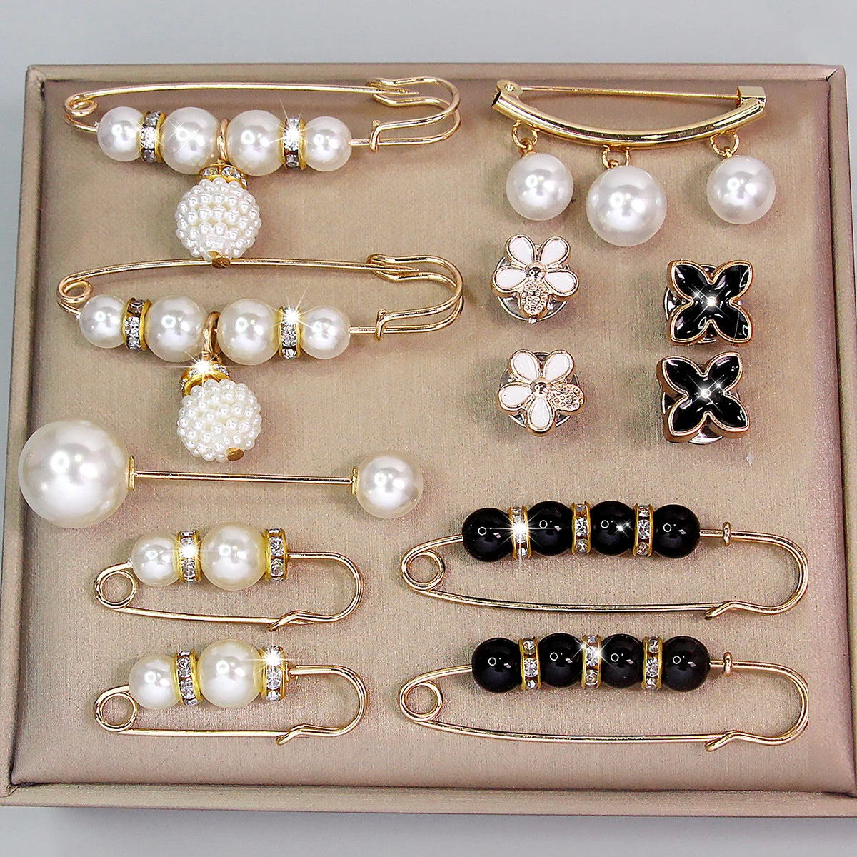 Pearl Waist-Cinching Pins, 12 Pack – No-Sew Clothing Clips