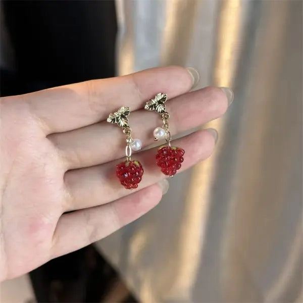 Strawberry Ribbon Bowknot Drop Earrings – Sweet Little Bows We Adore