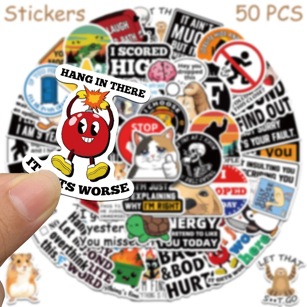 Snarky Meme Stickers, 50-Pack — A Sassy Little Treasure