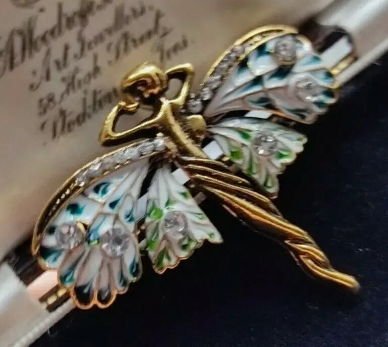Art Nouveau Fairy Nymph Brooch & Shawl Pin — A Dreamy Little Treasure