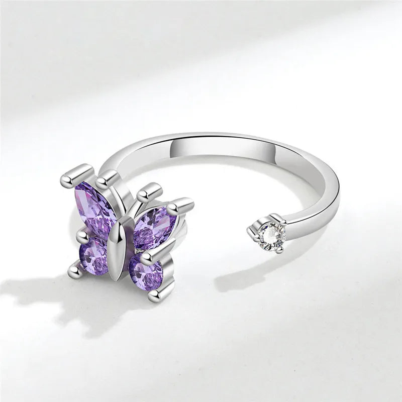 Sunflower Fidget Spinner Ring – Adjustable Crystal Flower Ring