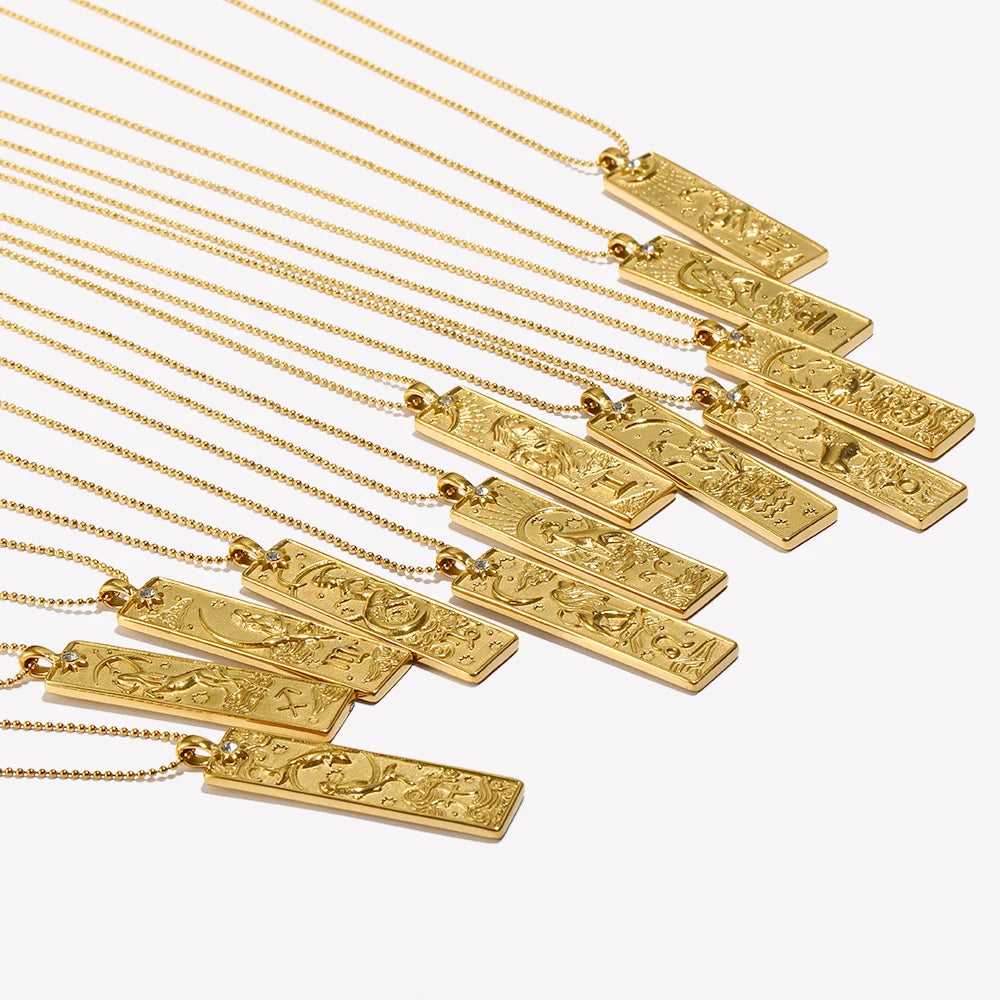 Written in the Stars – Gemini Constellation Pendant Necklace (Silver Tone)