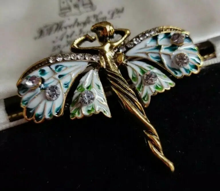 Art Nouveau Fairy Nymph Brooch & Shawl Pin — A Dreamy Little Treasure