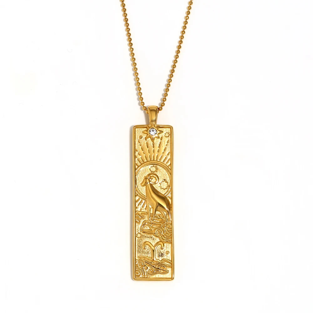 Written in the Stars – Gemini Constellation Pendant Necklace (Silver Tone)