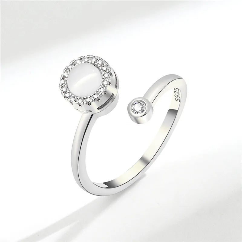 Sunflower Fidget Spinner Ring – Adjustable Crystal Flower Ring