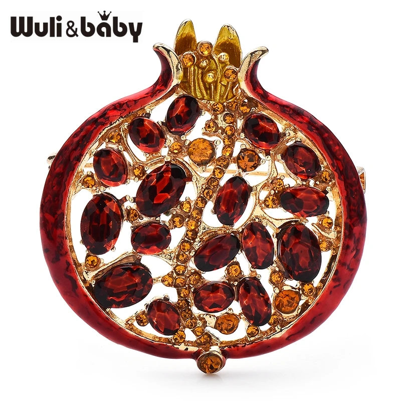 Red Crystal Pomegranate Brooch – A Sweet Little Sparkler Pin