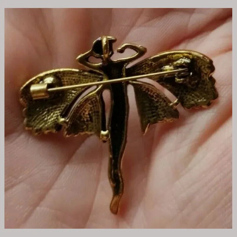 Art Nouveau Fairy Nymph Brooch & Shawl Pin — A Dreamy Little Treasure