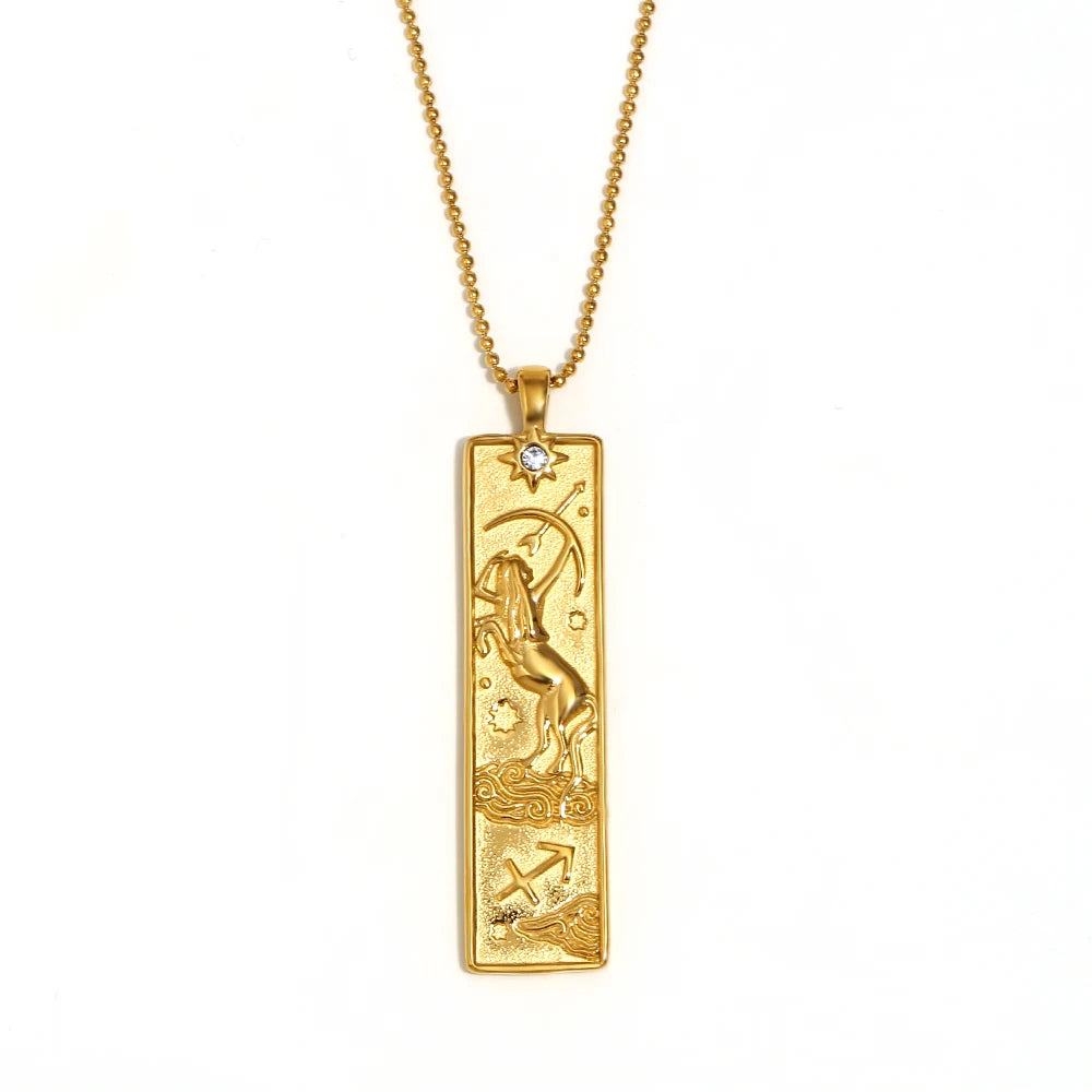 Written in the Stars – Gemini Constellation Pendant Necklace (Silver Tone)