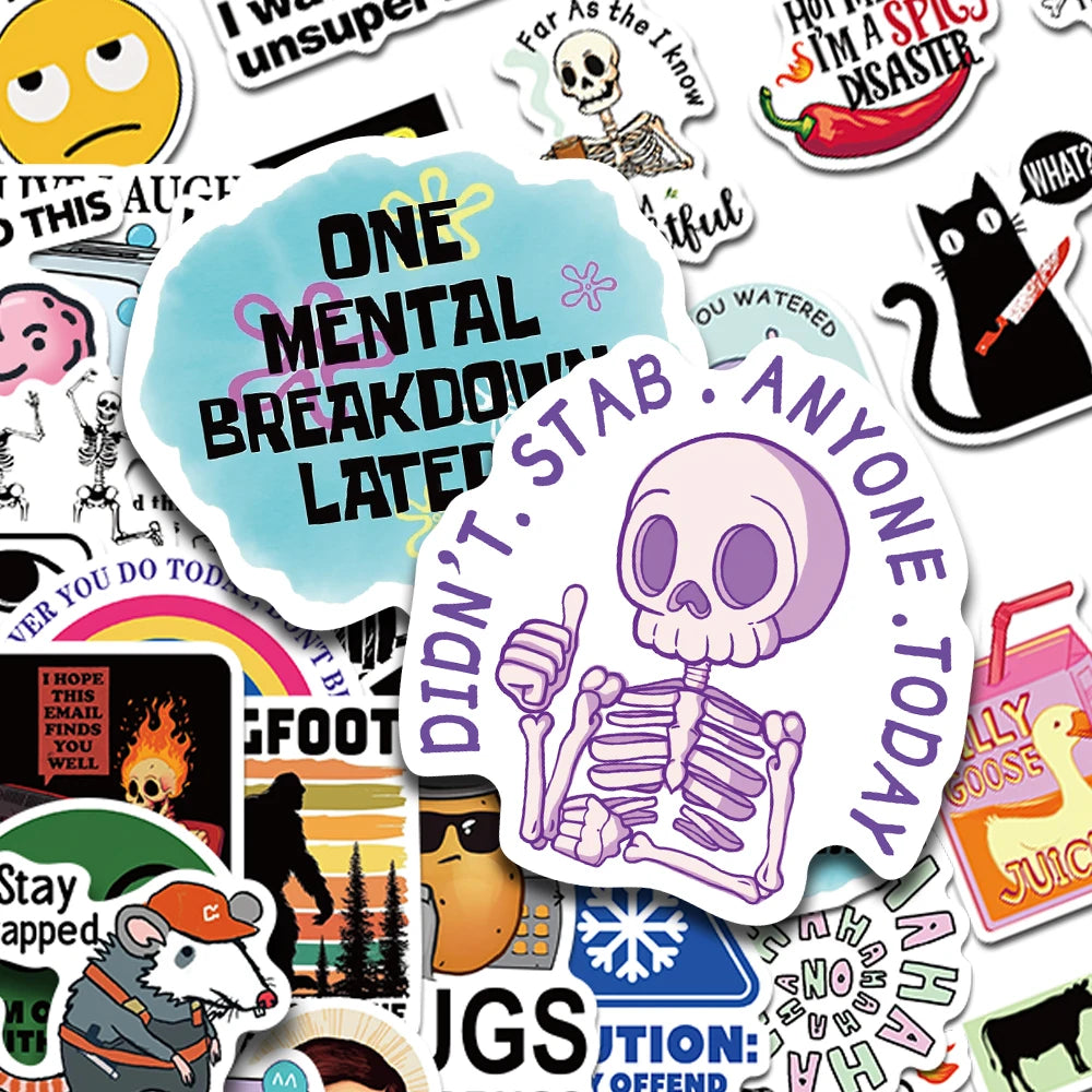 Snarky Meme Stickers, 50-Pack — A Sassy Little Treasure