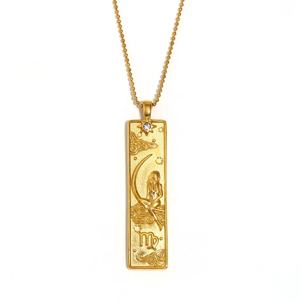 Written in the Stars – Gemini Constellation Pendant Necklace (Silver Tone)