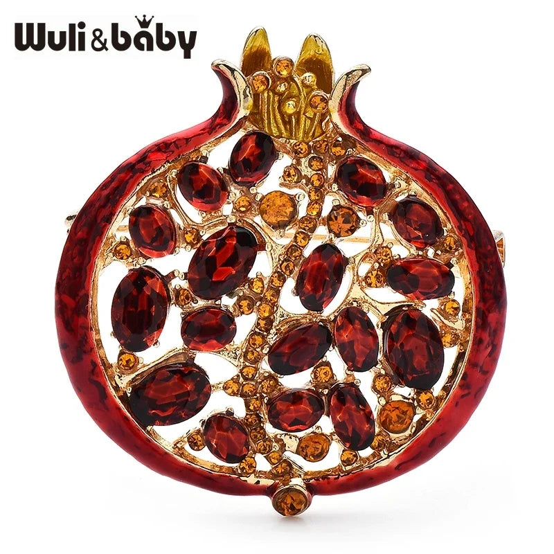 Red Crystal Pomegranate Brooch – A Sweet Little Sparkler Pin