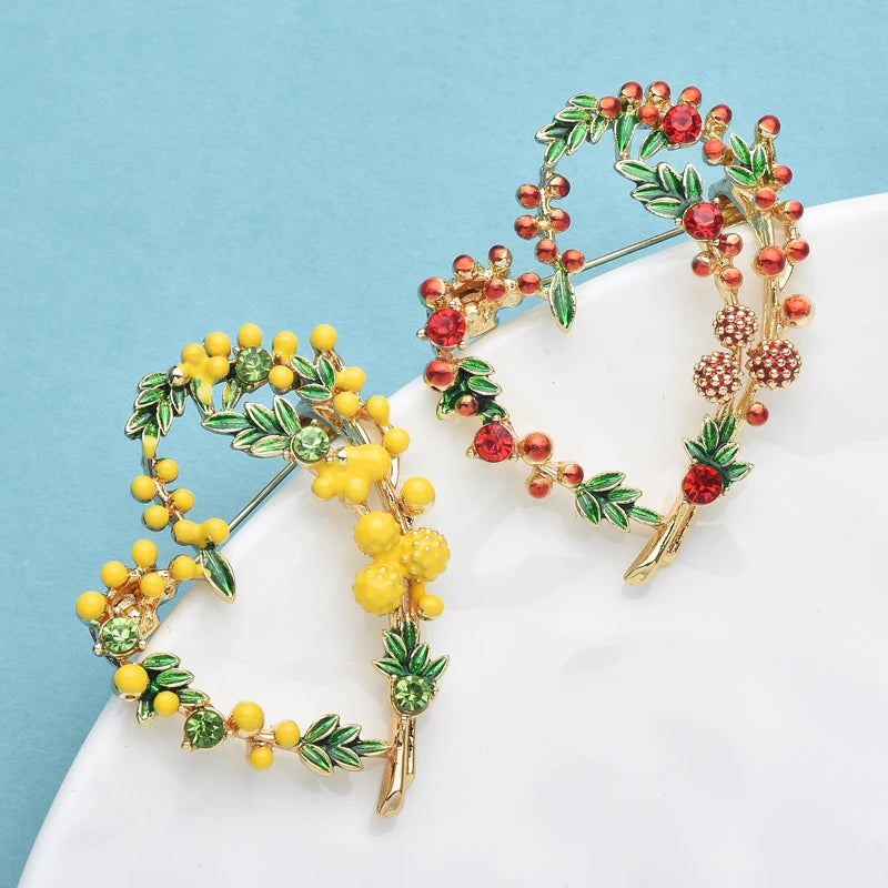 French-Style Fruit & Heart Brooch – A Berry Sweet Little Pin