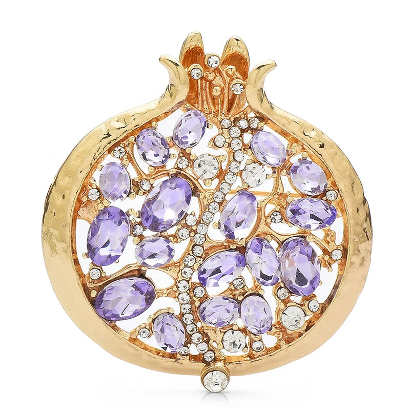 Red Crystal Pomegranate Brooch – A Sweet Little Sparkler Pin