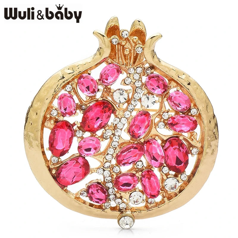 Red Crystal Pomegranate Brooch – A Sweet Little Sparkler Pin