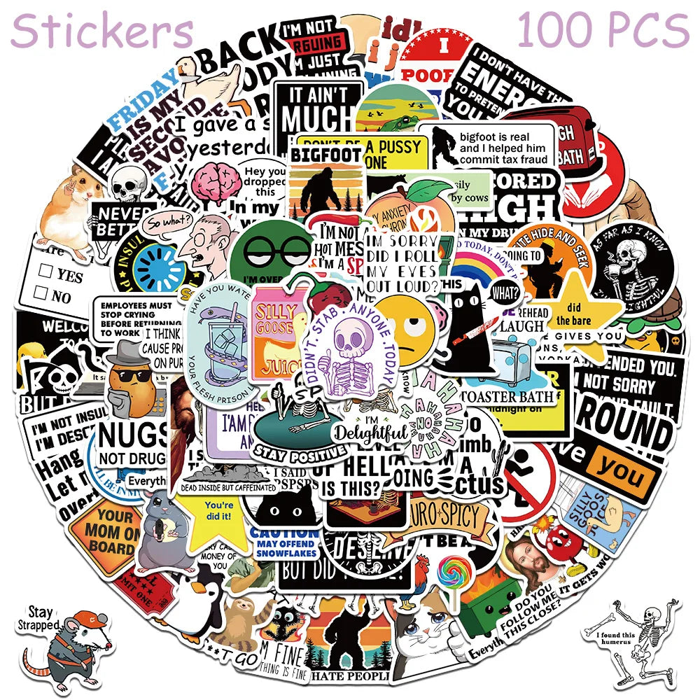 Snarky Meme Stickers, 50-Pack — A Sassy Little Treasure