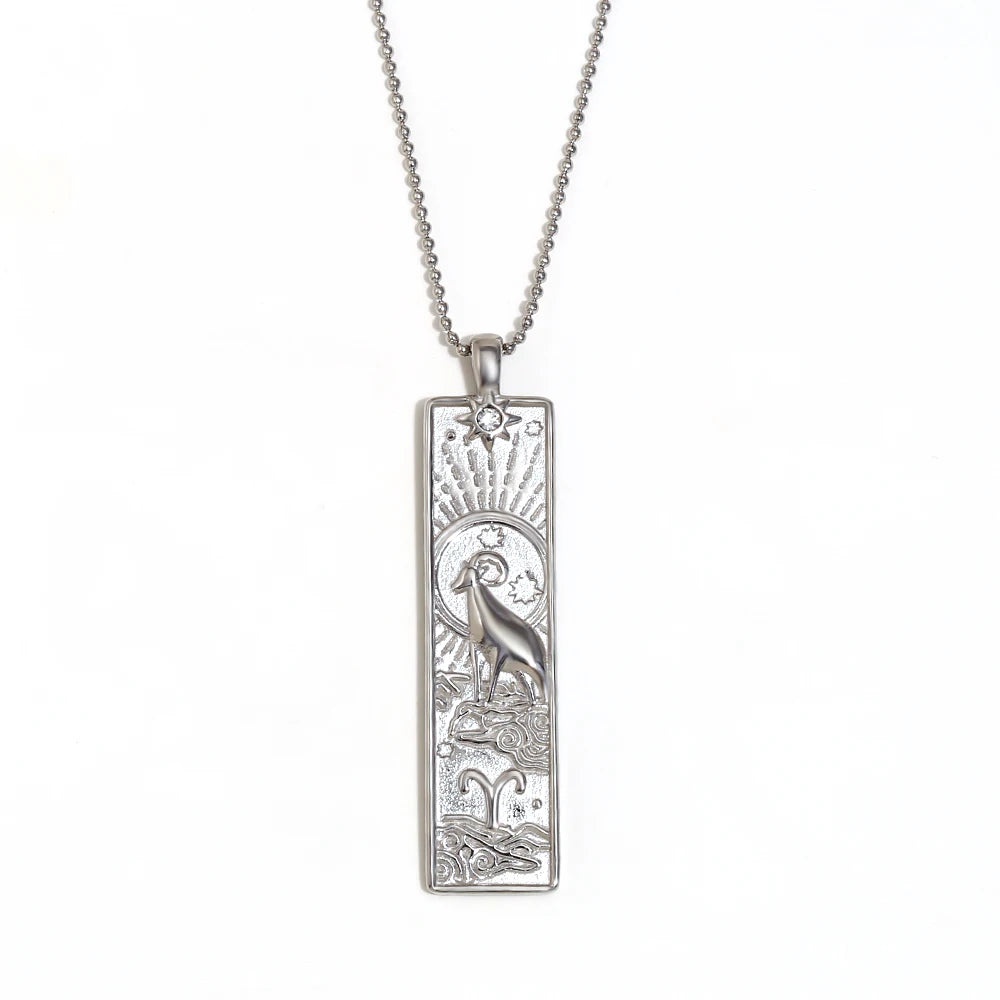 Written in the Stars – Gemini Constellation Pendant Necklace (Silver Tone)
