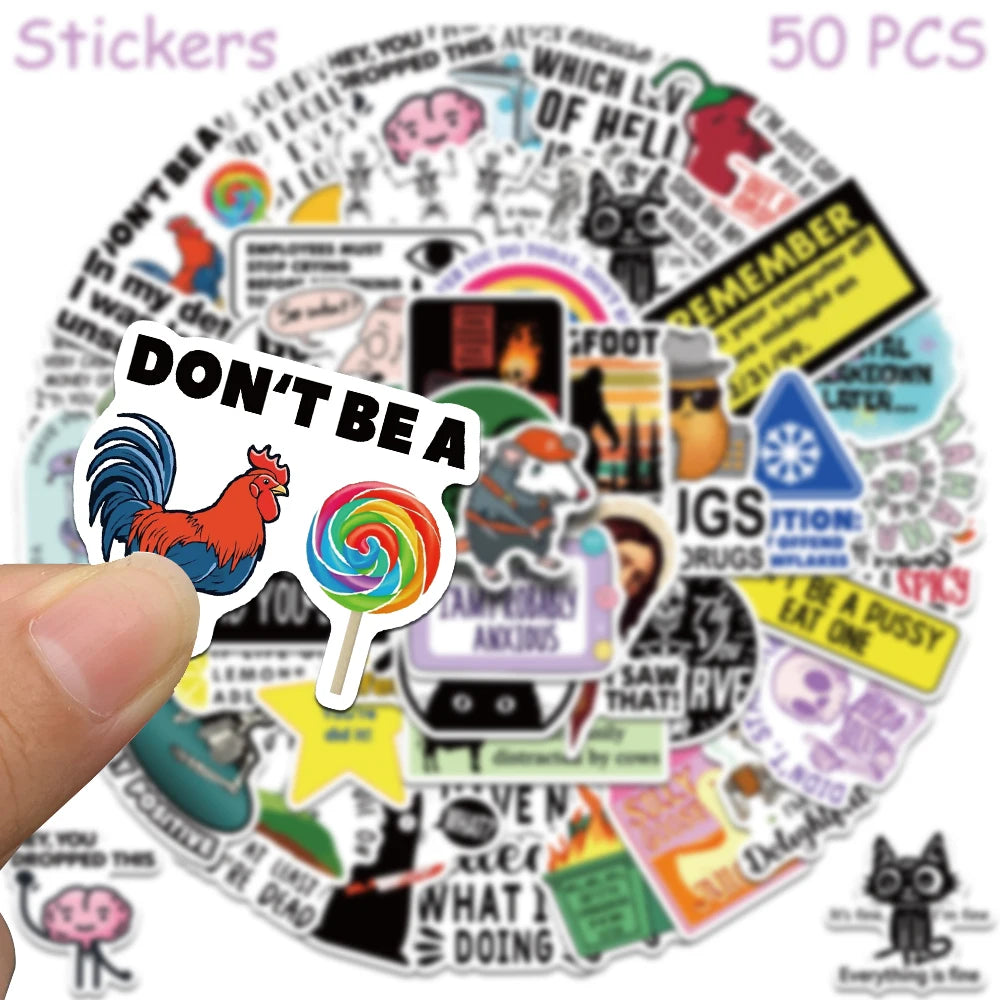 Snarky Meme Stickers, 50-Pack — A Sassy Little Treasure