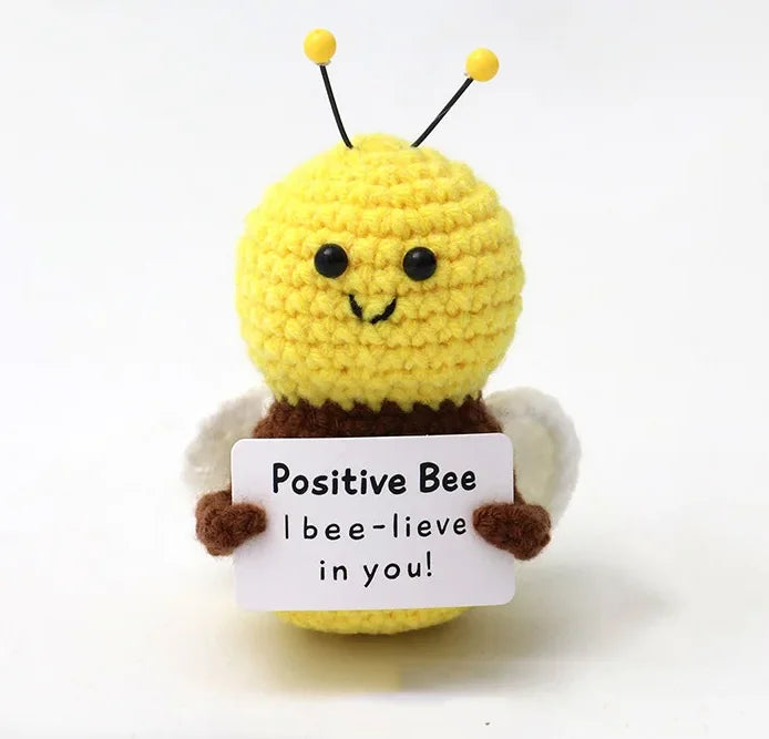 Positive Potato Plush – Tiny Knit Buddy with Affirmation Card