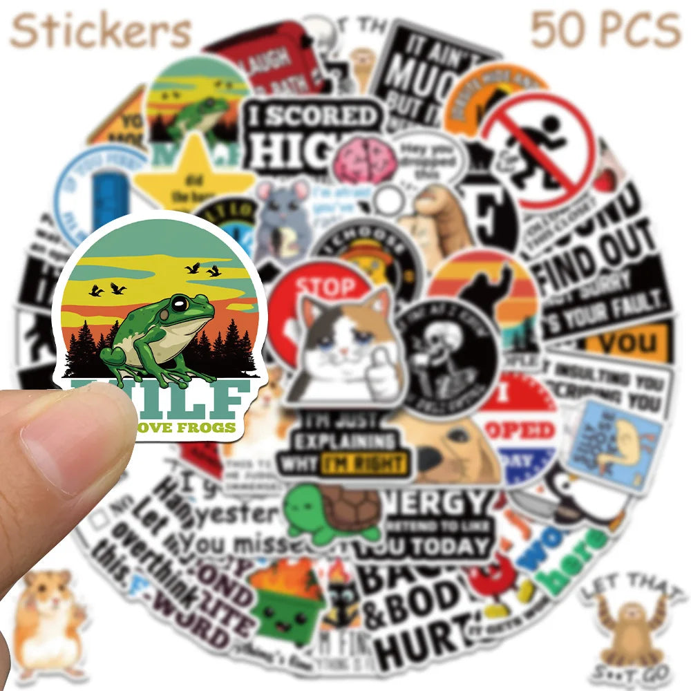Snarky Meme Stickers, 50-Pack — A Sassy Little Treasure