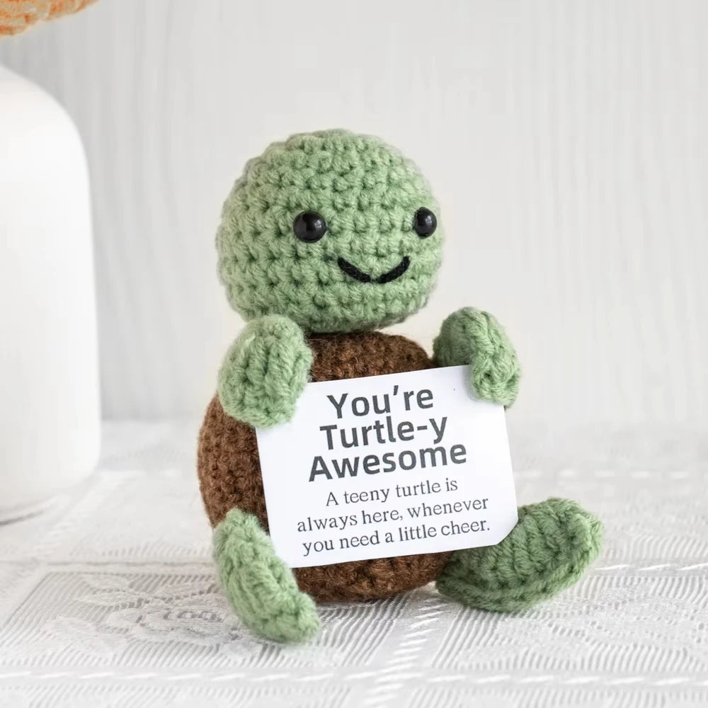 Positive Potato Plush – Tiny Knit Buddy with Affirmation Card