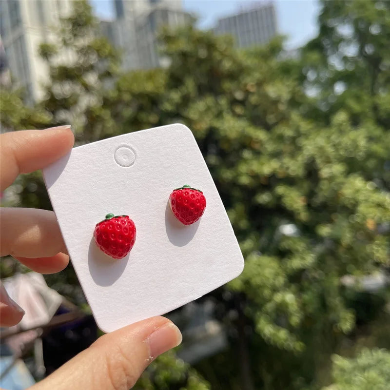 Strawberry Ribbon Bowknot Drop Earrings – Sweet Little Bows We Adore
