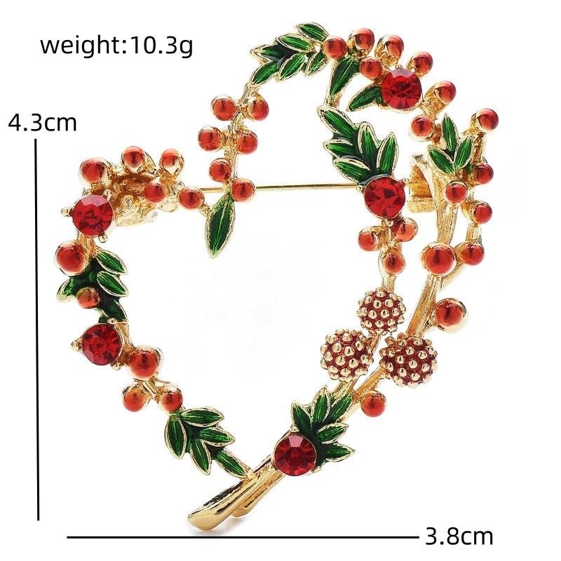French-Style Fruit & Heart Brooch – A Berry Sweet Little Pin