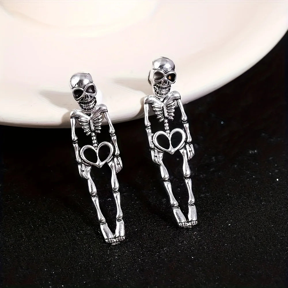 Halloween Skull Skeleton Dangle Earrings – Spooky-Cute Little Dangles for Your Haunted Heart