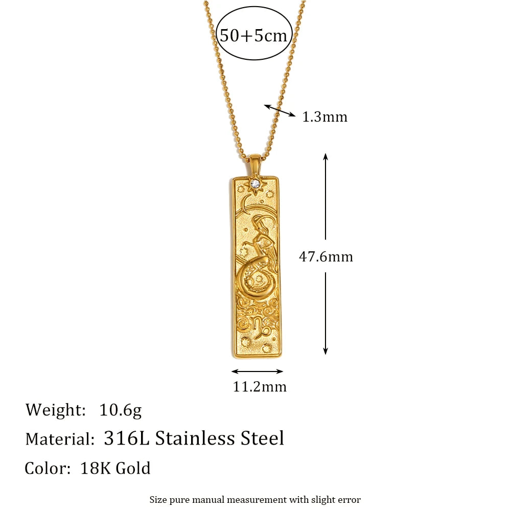 Written in the Stars – Gemini Constellation Pendant Necklace (Silver Tone)