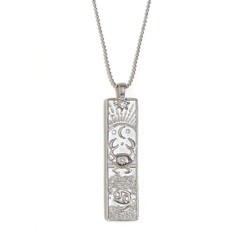 Written in the Stars – Gemini Constellation Pendant Necklace (Silver Tone)