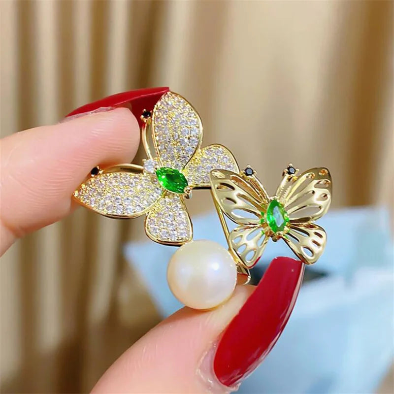Garden Party Brooch – Pearl Birds, Butterflies & Bees Pin