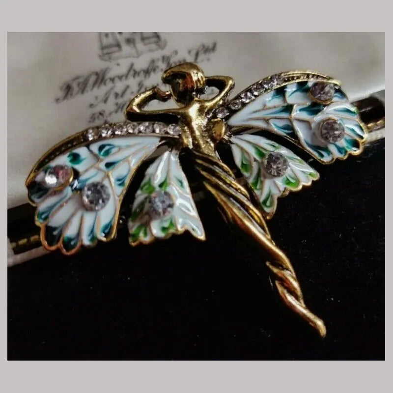 Art Nouveau Fairy Nymph Brooch & Shawl Pin — A Dreamy Little Treasure