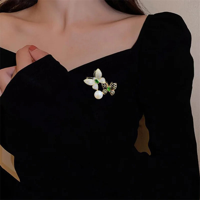 Garden Party Brooch – Pearl Birds, Butterflies & Bees Pin
