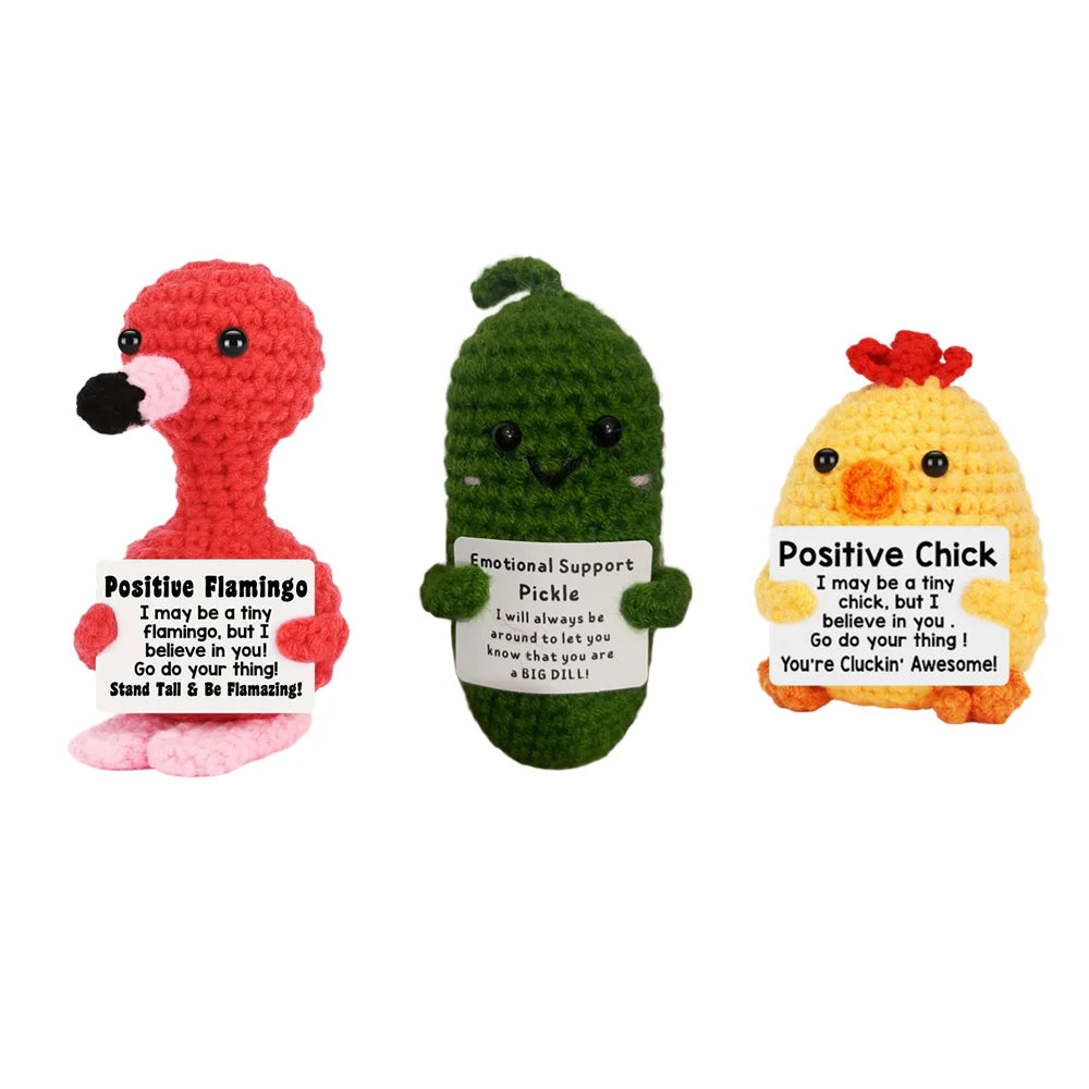 Positive Potato Plush – Tiny Knit Buddy with Affirmation Card