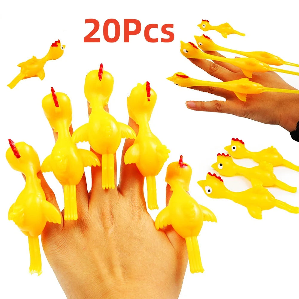 Slingshot Flying Chicken Toys, 20-Pack — Hilarious Prank Treasures