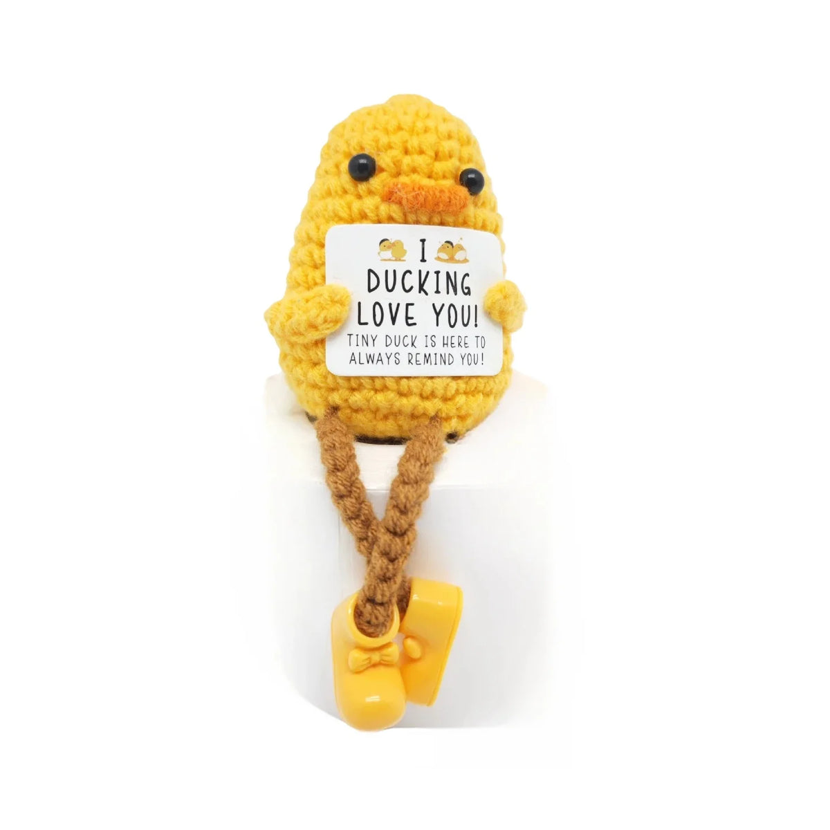 Positive Potato Plush – Tiny Knit Buddy with Affirmation Card