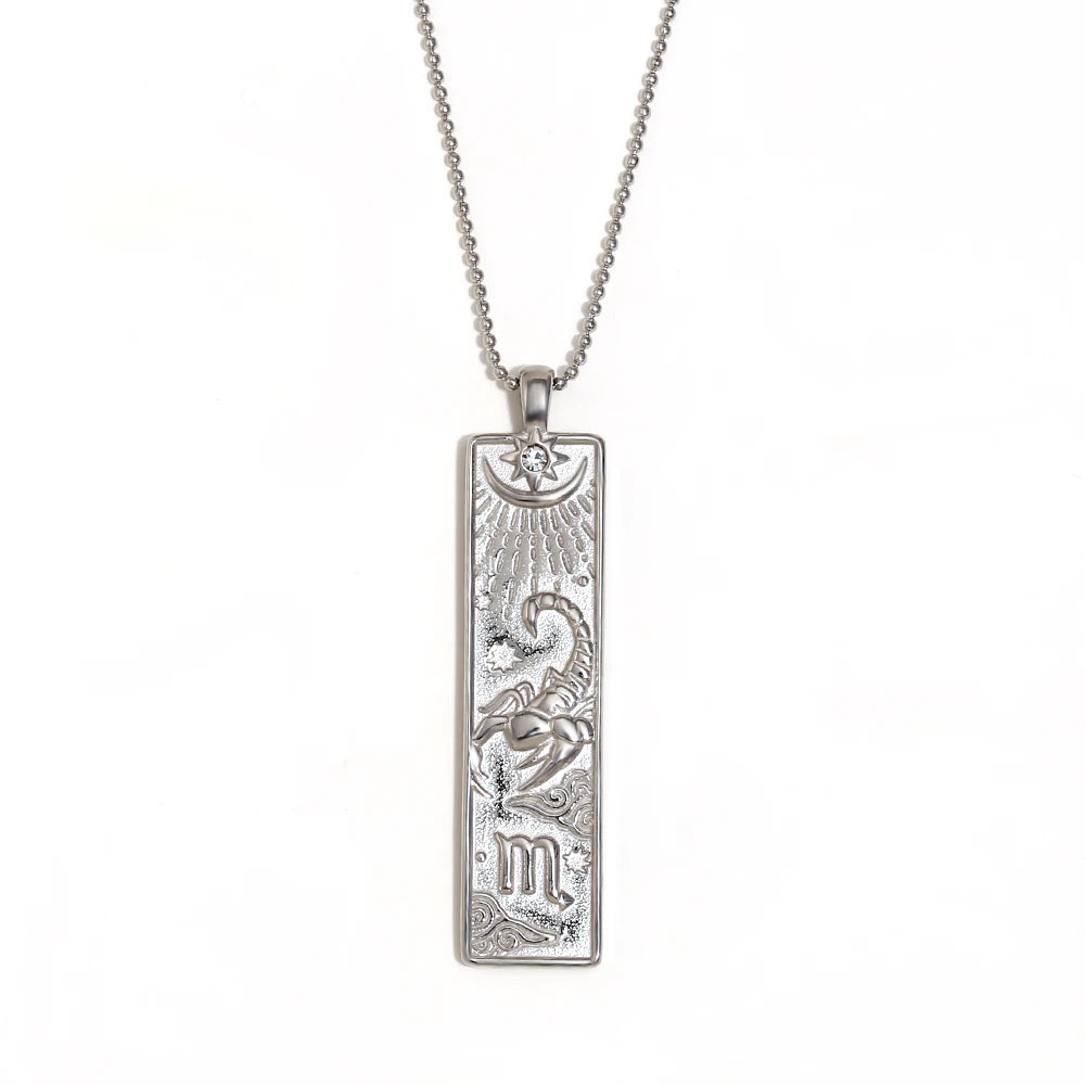 Written in the Stars – Gemini Constellation Pendant Necklace (Silver Tone)