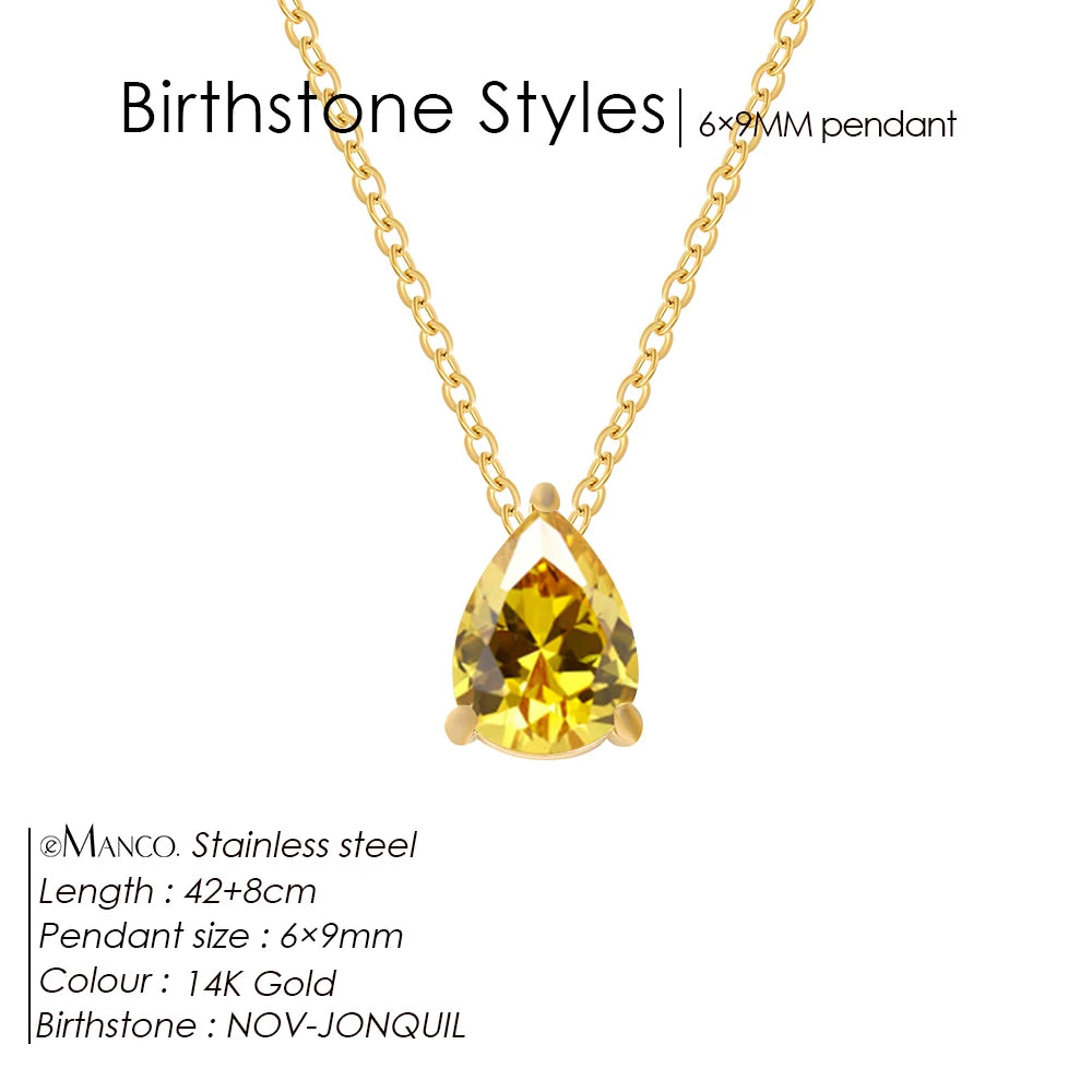 July Birthstone Teardrop Necklace – A Little Drop of Sunshine