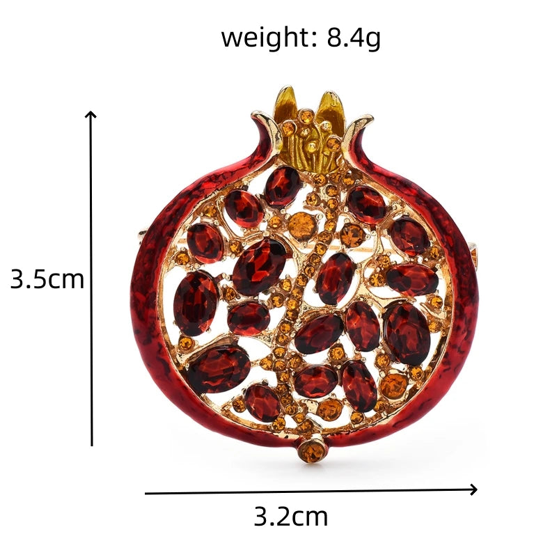 Red Crystal Pomegranate Brooch – A Sweet Little Sparkler Pin