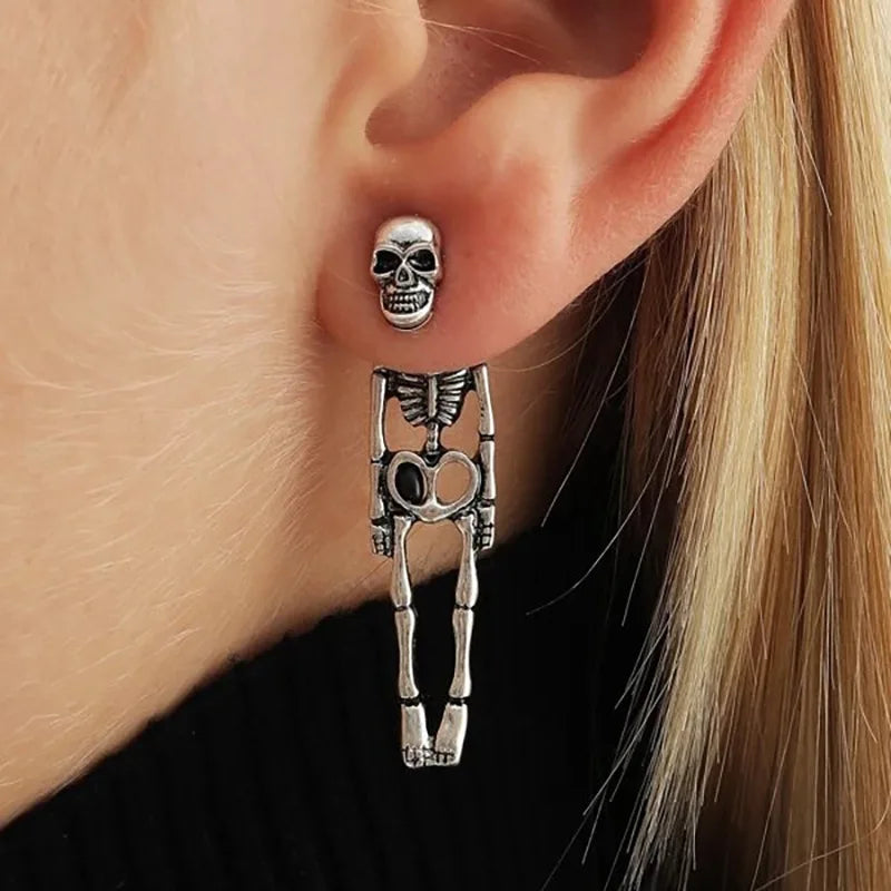 Halloween Skull Skeleton Dangle Earrings – Spooky-Cute Little Dangles for Your Haunted Heart