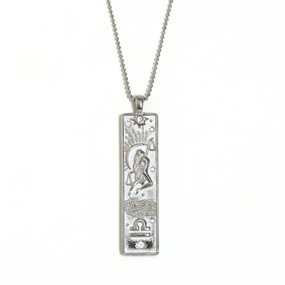 Written in the Stars – Gemini Constellation Pendant Necklace (Silver Tone)