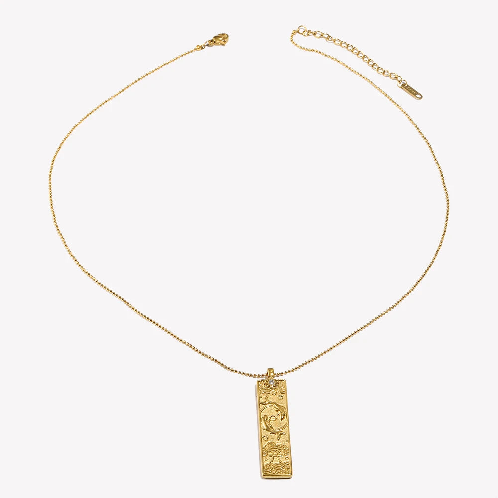 Written in the Stars – Gemini Constellation Pendant Necklace (Silver Tone)