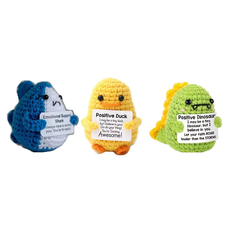 Positive Potato Plush – Tiny Knit Buddy with Affirmation Card