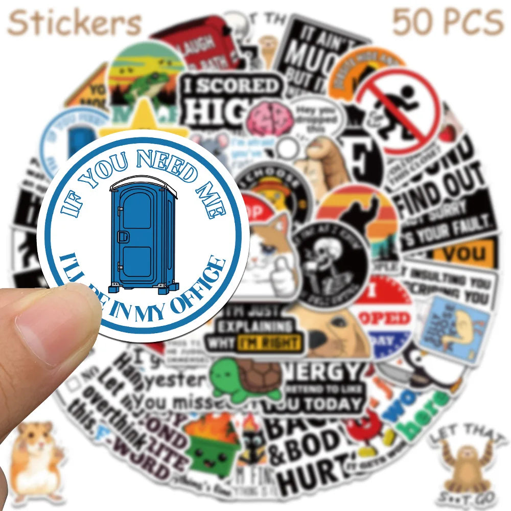 Snarky Meme Stickers, 50-Pack — A Sassy Little Treasure